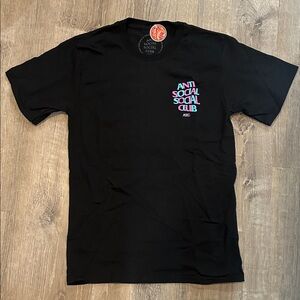 Anti Social Social Club Black Tee with Multicolor Logo